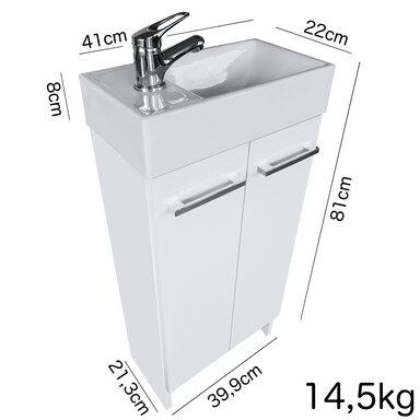 Wąska szafka do łazienki z umywalką 40 biała Malibu