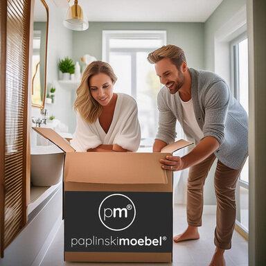 Wąska szafka do łazienki z umywalką 40 biała Malibu