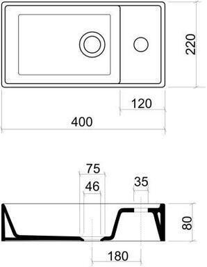 Wąska szafka do łazienki z umywalką MALIBU 40 cm dąb lancelot