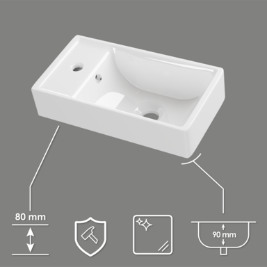 Wąska szafka do łazienki z umywalką MALIBU 40 cm dąb lancelot