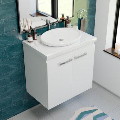 Wisząca Szafka Łazienkowa z Blatem 60cm Biała