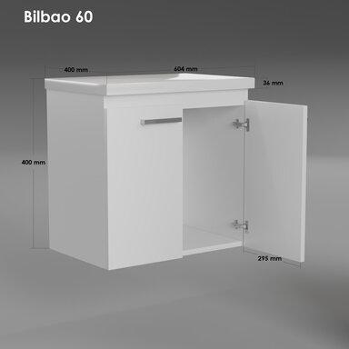 Wisząca Szafka Łazienkowa z Blatem 60cm Biała