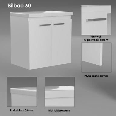 Wisząca Szafka Łazienkowa z Blatem 60cm Biała