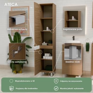 Zestaw łazienkowy OLVERA57 szafka z umywalką 3w1 jasne drewno Darmowa Dostawa