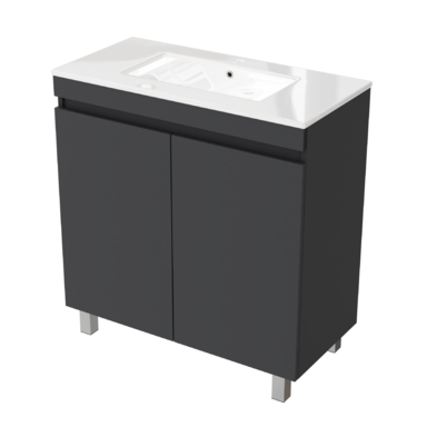 Zestaw łazienkowy szafka z umywalką Ribera 80 kosz na bieliznę