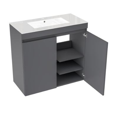 Zestaw łazienkowy szafka z umywalką Ribera 80 kosz na bieliznę