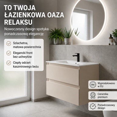 Zestaw mebli łazienkowych CALPE 60 cm z umywalką KASZMIR 4 Szafki