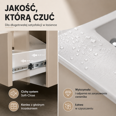 Zestaw mebli łazienkowych CALPE 60 cm z umywalką KASZMIR 4 Szafki