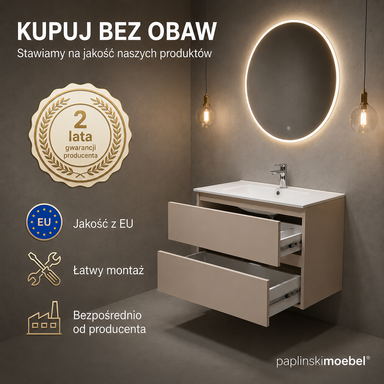 Zestaw mebli łazienkowych CALPE 80 cm z umywalką KASZMIR 4 Szafki