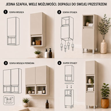 Zestaw mebli łazienkowych CALPE 80 cm z umywalką KASZMIR 4 Szafki
