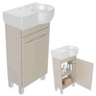 Szafka łazienkowa Burgos 50 cm z Umywalką Stojąca Kaszmir z Półką Wąska