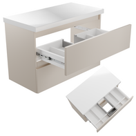 Szafka łazienkowa wisząca z Blatem 80 cm Nablatowa Kaszmir Wąska Szuflady Organizer