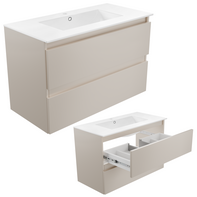 Szafka łazienkowa wisząca z Umywalką 80 cm Kaszmir Wąska Szuflady Organizer