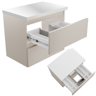 Szafka łazienkowa z Blatem Zestaw Kaszmir 60 Wisząca Wąska Szuflady Nablatowa